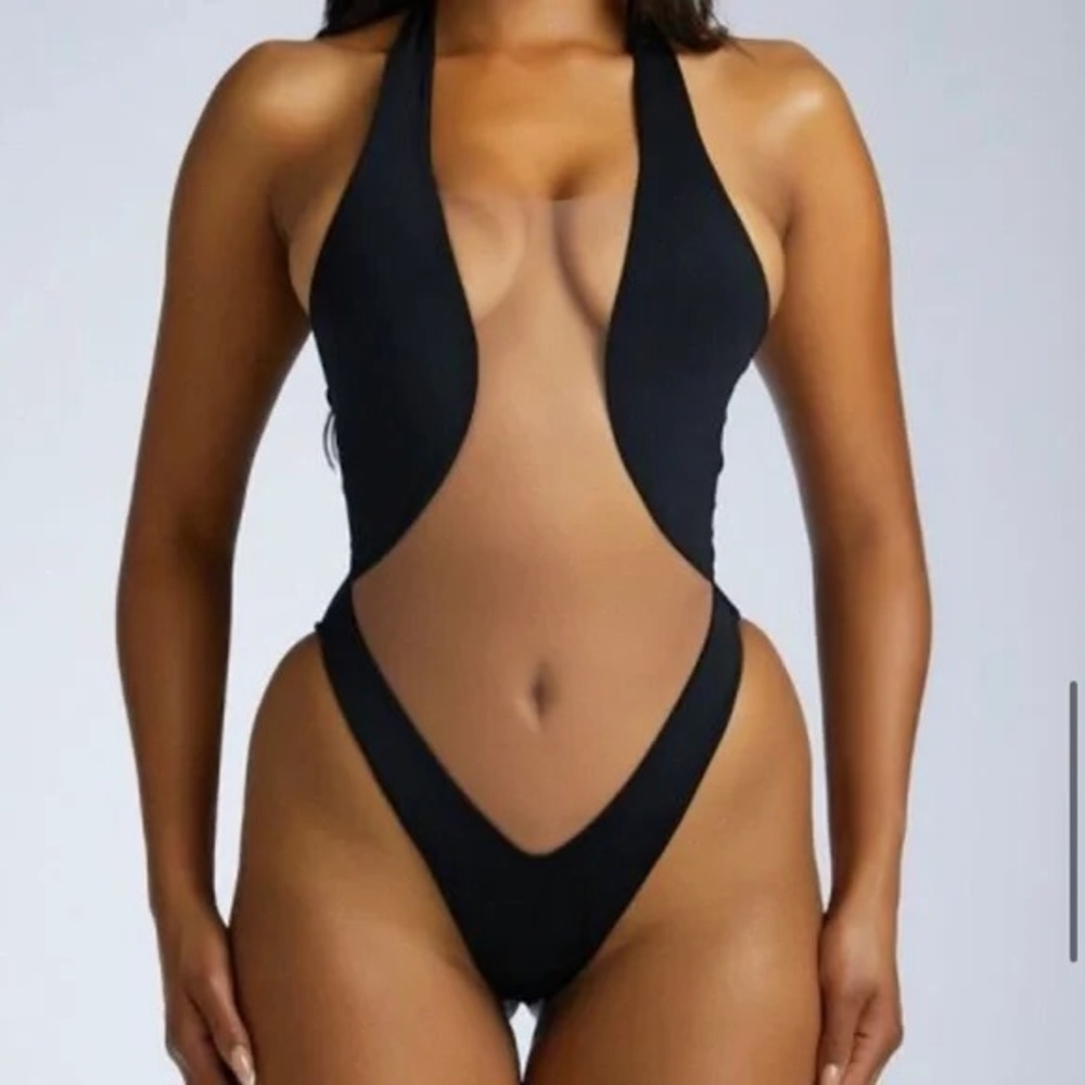 NWT Naked Wardrobe Skinnie Dippin' One-Piece Swimsuit sz L